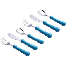 Exzact Children''s Cutlery Stainless Steel 6Pcs Set/Kids Cutlery/Toddler Utensils/Flatware 2 X Forks, 2 X Safe Dinner Knives, 2 X Dinner Spoons Caterpill