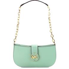 Michael Kors Crossbody Bags Michael Kors Carmen Small Sea Green Leather Pouchette Shoulder Crossbody Purse