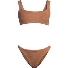 Brown Bikinis Hunza G Brown Xandra Bikini Metallic Cocoa UNI