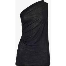 Seide Tanktops Rick Owens Black Asymmetric Knitted top