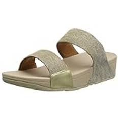 Damen - Golden Hausschuhe Fitflop Damen Lulu Crystal Slides, Platin