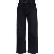 Acne Studios Jeans Acne Studios Mens Black 2021 Brand-patch Relaxed-fit Wide-leg Jeans