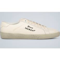 SL 06 Court Classic Leather Trimmed Canvas Sneakers - Neutrals