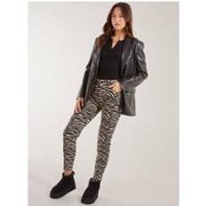 Zebra Trousers & Shorts Zebra Print Straight Jeans Black