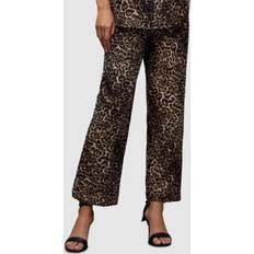 Gold Trousers AllSaints Jemi Leppo Leopard Trousers, Gold/Multi