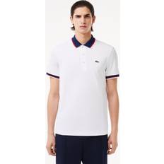 Lacoste White Polo Shirts Lacoste Tipped Collar Polo Shirt White, White, S, Men White