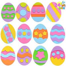 Joyin 24 Pcs Foam Easter Egg Magnet Craft Kit Crafts for Kids and Fun Home Activities