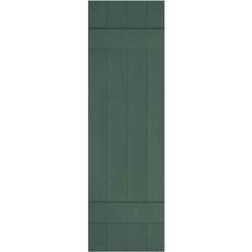 Windows Ekena Millwork 14 W H Lifetime Vinyl Standard Four Board-n-Batten w/Installation & Matching Screws Per Pair Forest Timber Window Shutter Height 34"