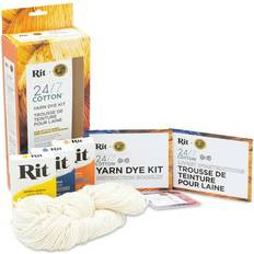 Yarn & Needlework Supplies Lion Brand x Rit 24/7 Cotton Yarn Dye Kit Tangerine, Golden Yellow, and Blue