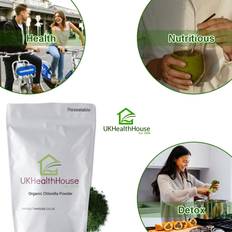 UKHealthhouse Organic Chlorella Powder Rich in Vitamins 250g Green Superfood