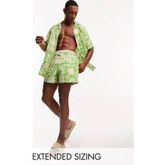 One Size Swimming Trunks ASOS DESIGN co-ord swim shorts in short length in tropical print-Multi2XS