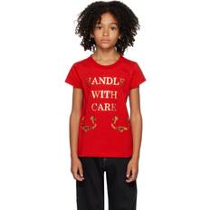 Moschino Kids Red 'Handle With Care' T-Shirt Var. 50662 Red 10Y
