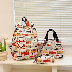 Shein 3pcs/set School Bags for Girls Schoolbag Large Capacity Boys Printing School Backpack Set Rucksack Bagpack Kids Cute Book Bags