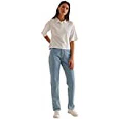 NA-KD Vêtements NA-KD Damen Hohe Taille, Seitenschlitz, Denim Jeans, hellblau