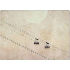 East Urban Home Tempered Glass Cable Car to the Moon Chopping Board