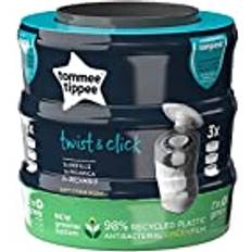 Tommee Tippee Twist and Click avancerad blöjbehållare påfyllningskassetter, hållbart anskaffade antibakteriell grönfilm, paket med 3