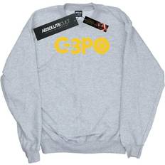 Star Wars The Rise Of Skywalker C-3PO Text Logo Sweatshirt Grey