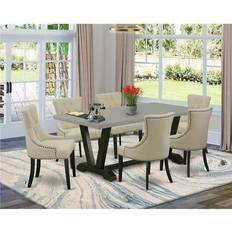 Beige Dining Sets East West Furniture 7 Dining Set