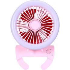 Greenzech Pink 2 In 1Multifunction Mini Fan 2 Modes LED Camping Light 3 Speed USB Rechargeable Carabiner Hook Fan Climbing Outdoor Indoor