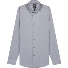 HUGO BOSS Grey Shirts HUGO BOSS 'Lukas_F' Leaf Print Shirt Grey