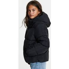 Mädchen Oberbekleidung H&M Mädchen Puffer-Jacke mit Kapuze Schwarz