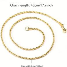 8mm Mens Rope Necklace Stainless Steel Twist Necklace Twisted Rope Chain Necklace Never Fade Universal For Men Women Multicoloured