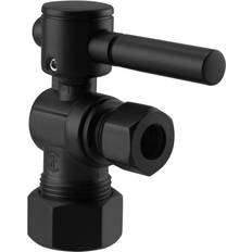 Plumbing Westbrass Westbrass R105BL-62 1/4-Turn Lever Handle Angle Stop Shut Off Valve 5/8 OD x 3/8 OD Matte Black