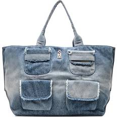 Steve Madden Totes & Shopping Bags Steve Madden Anisia Denim Multi-Pocket Tote Denim Denim