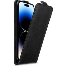 Cadorabo Hülle für apple iphone 14 pro schutzhülle handy cover case flip etui magnet NACHT SCHWARZ DE-159720