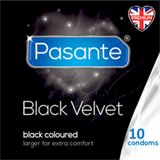 Black Condoms Sex Toys Pasante Black Velvet Coloured Condoms 1 Condom trial Black Black