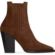 Saint Laurent Stiefeletten Saint Laurent Ankle Boots Theo aus Veloursleder Braun