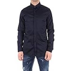 Satin Skjortor Armani Exchange Smart Stretch Skjorta För Män - Blå