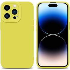 Cadorabo FLUID YELLOW Case for Apple iPhone 14 PRO Protective Cover made of flexible TPU Etui silicone Yellow