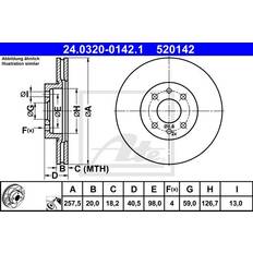 Systèmes de Freinage ATE PowerDisc 24.0320-0142.1 1 Pièce