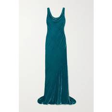 Evening Gowns - Velvet Dresses Women's Asher Draped Velvet Gown Amazonite Amazonite