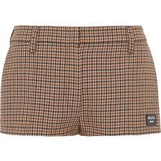 Prada Shorts Prada Houndstooth Virgin Wool Shorts - Brown