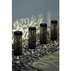 Pack of 4 Solar Patterned Stake Lights