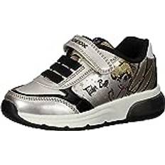 Geox SPACECLUB Girl Sneaker, Platinum/Black