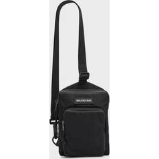 Black - Men Messenger Bags Balenciaga Men's Downtown Leather Messenger Bag