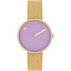 Picto Ure Picto Light Lavender og gulddublé mesh lænke 34 mm