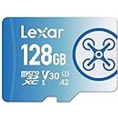 LEXAR Fly 128 GB Micro SD-kort, microSDXC UHS-I-kort, upp till 160 MB/s avläsning, för DJI drönare, actionkamera, smartphone, läsplatta LMSFLYX128G-BNNAA