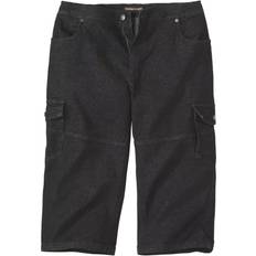 Denim - Unisex Trousers Atlas For Men Denim Cropped Cargo Trousers Black