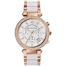Michael Kors för kvinnor, Chronograph urverk, 39mm Rose Gold rostfritt stålfodral med acetat, Rostfritt stålband, MK5774