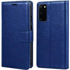 Samsung Galaxy S21 Ultra Wallet Cases FoneFunShop Compatible With Samsung Galaxy S21 Ultra S30 Ultra PU Leather Flip Wallet Case Blue