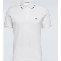 C.P. Company Polotrøjer C.P. Company Mens Stretch Piquet Slim Striped Polo Shirt in White Cotton