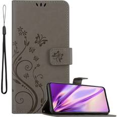 Samsung Galaxy A52 Wallet Cases Cadorabo FLORAL GREY Flower Case for Samsung Galaxy A52 4G 5G A52s Cover Book Wallet Protection PU Leather Flip Magnetic Etui Grey