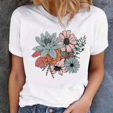 Spets - Unisex T-shirts Shein Floral Print Tee
