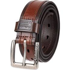 Beige Belts Columbia Men's Fully Adjustable Casual Leather Belt, Regular and Big & Tall, Medium, Dark Beige