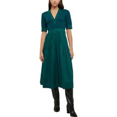 Derek Lam 10 Crosby Claire Mixed Media Puff Sleeve Dress - Mixed Media