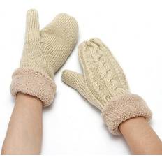 Beige - Women Gloves CN Winter Gloves Velvet Thickening Men Women Gloves Student Outdoor Cycling Warm and Cold Full Finger Mittens Beige